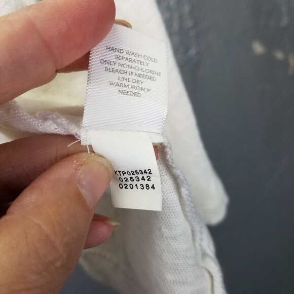 J. Jill Love Linen Cardigan Women's Petite L Sweater Open Front White Pockets - Picture 9 of 13